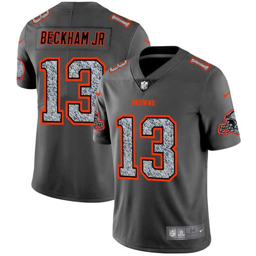 Men Cleveland Browns #13 Beckham jr Nike Teams Gray Fashion Static Limited NFL Jerseys
